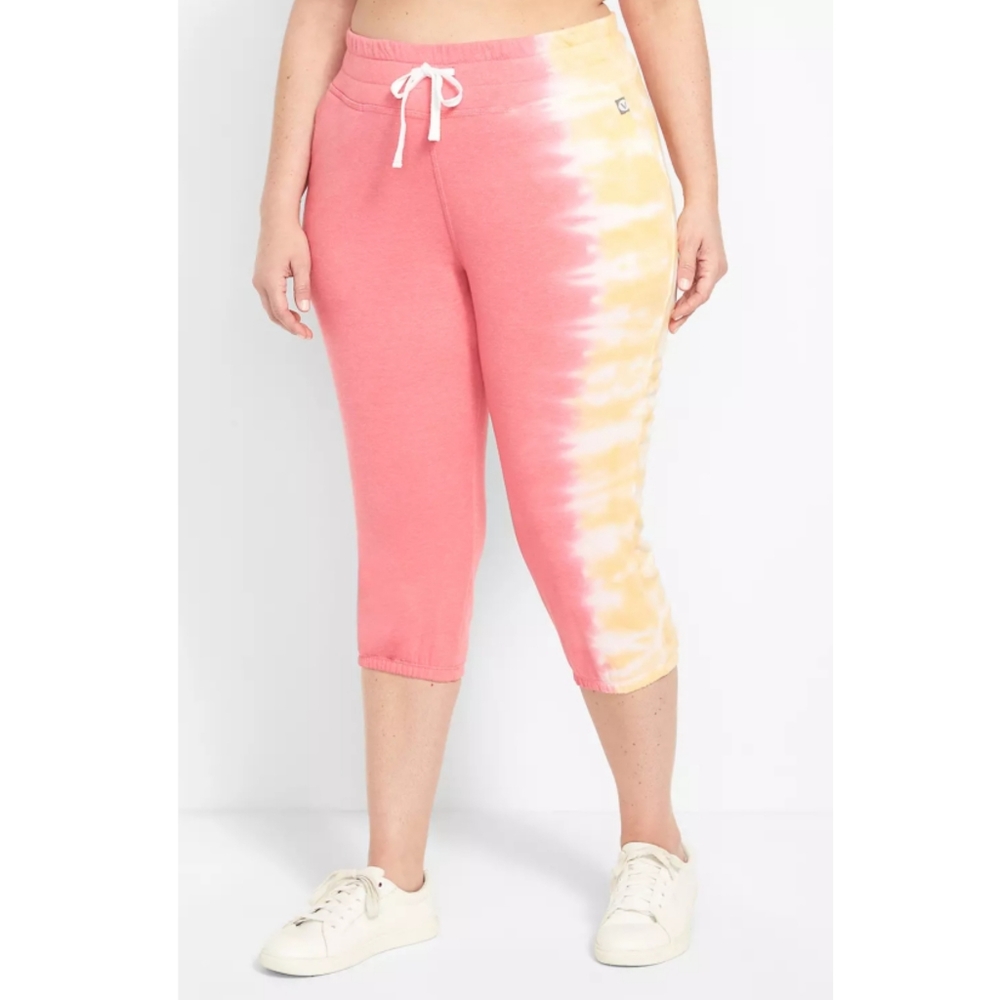 NWT 18/20 LANE BRYANT LIVI CROPPED TIE DYE SWEATPANTS